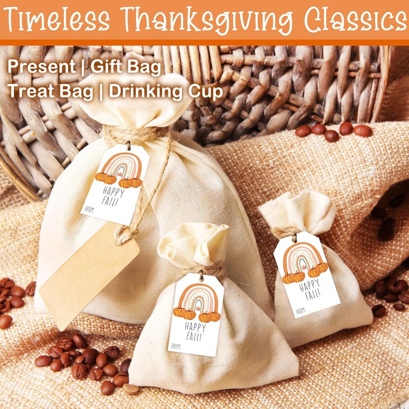 HandEasy 50 Pcs Fall Gift Tags, 2.1"×3.5" Autumn Bohemian Rainbow Thank You Gift Tags for Party Favors, Pumpkin Thanksgiving Gifts Tags for Party Favor - B11 - Image 4